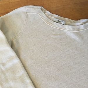 Cream boatneck 100% merino wool sweater